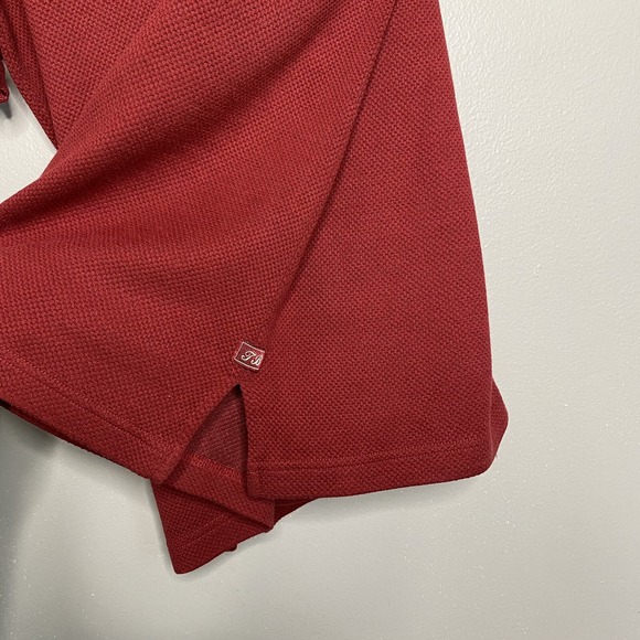 Tommy Bahama Dark Red Waffle Knit Cotton Silk Blend Golf Polo Shirt Size L - Picture 6 of 10
